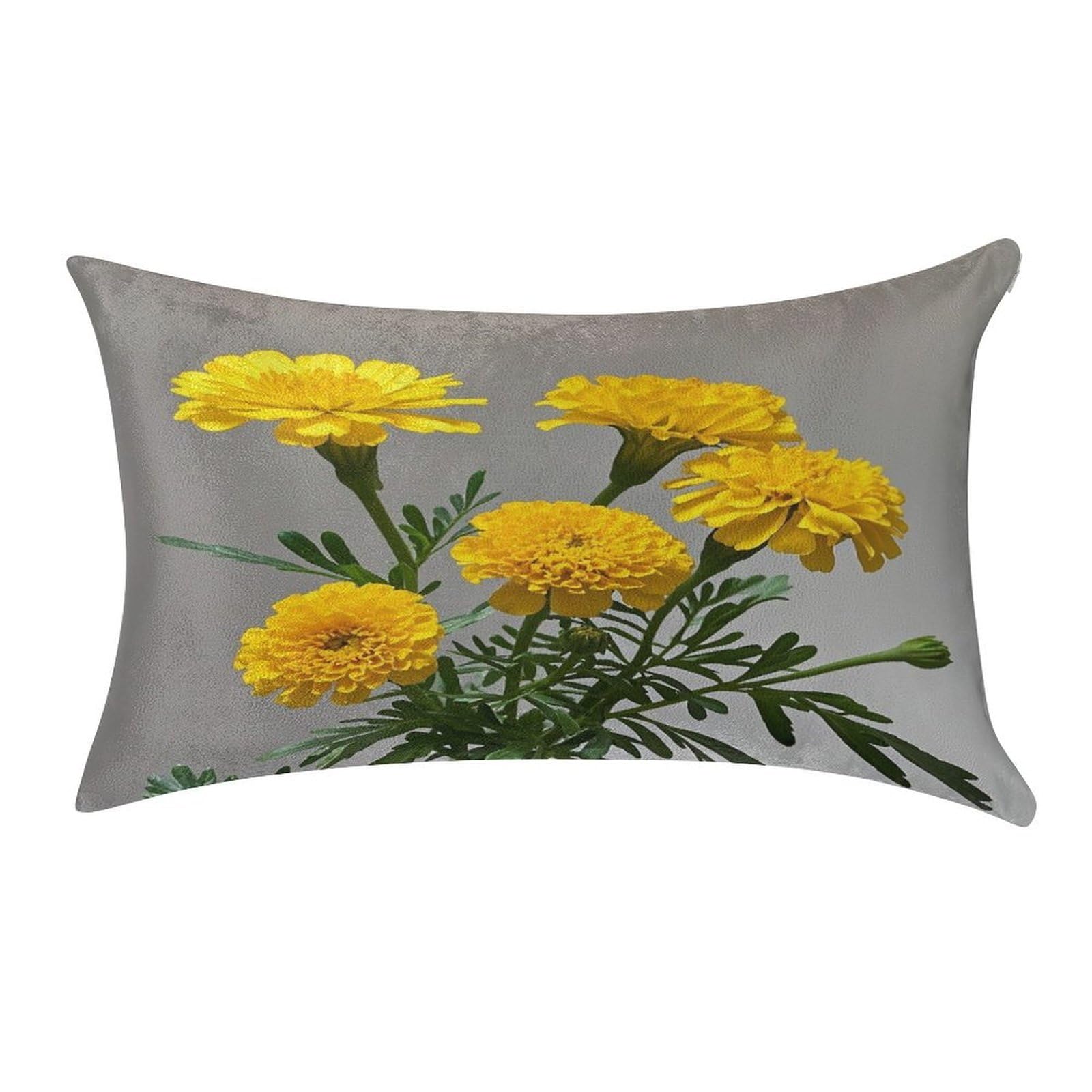 FekiLoot Marigold Pillow Covers Luxury Velvet Oblong Pillowcases Rectangular Throw Pillows Case Decorative Velvet Cushion Covers Ultra Soft Lumbar Pillow Shells 12 X 20 in