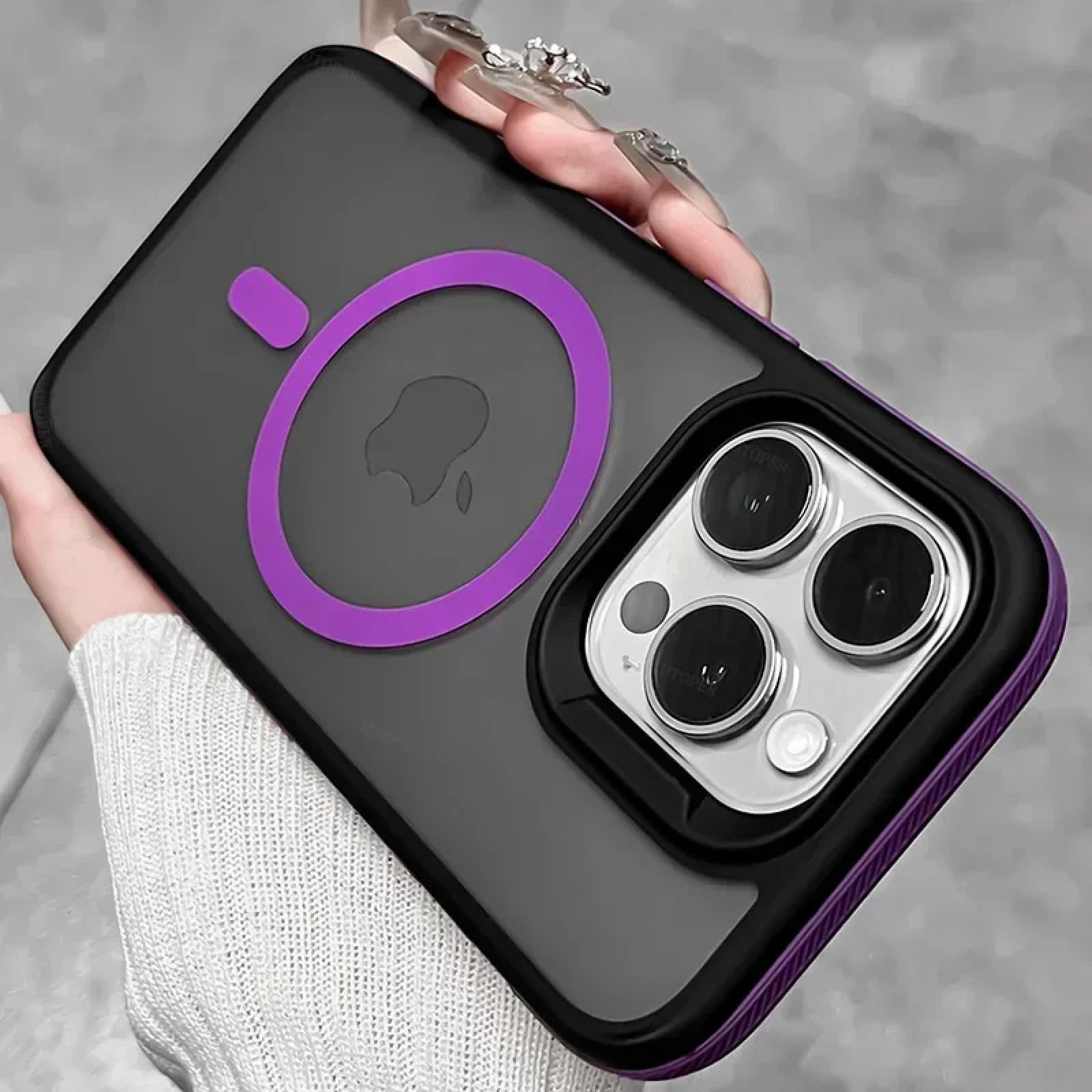 Coque iPhone 16 Plus antichoc magnétique avec dos mat translucide violet - 5