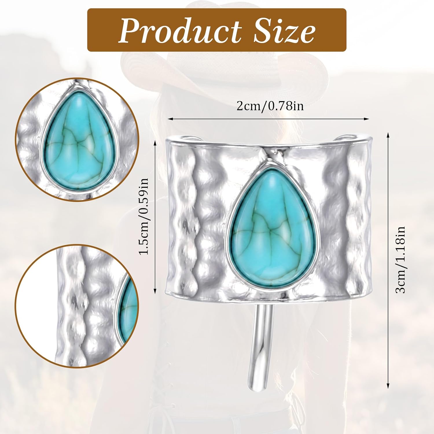 2 Pcs Hair Jewelry for Braids Lightweight Metal Hair Pins Stackable Cute Hairs Accessories Vintage Turquoise Ponytail Holder Decorative Dreadlock Beads Hairs Cuff for Women Charms French