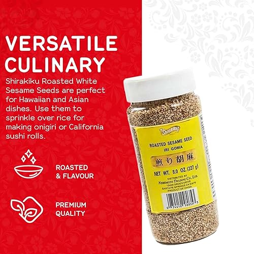 Miniatura 4 de Shirakiku - Semillas de sésamo blanco tostadas Iri Goma de 8 onzas