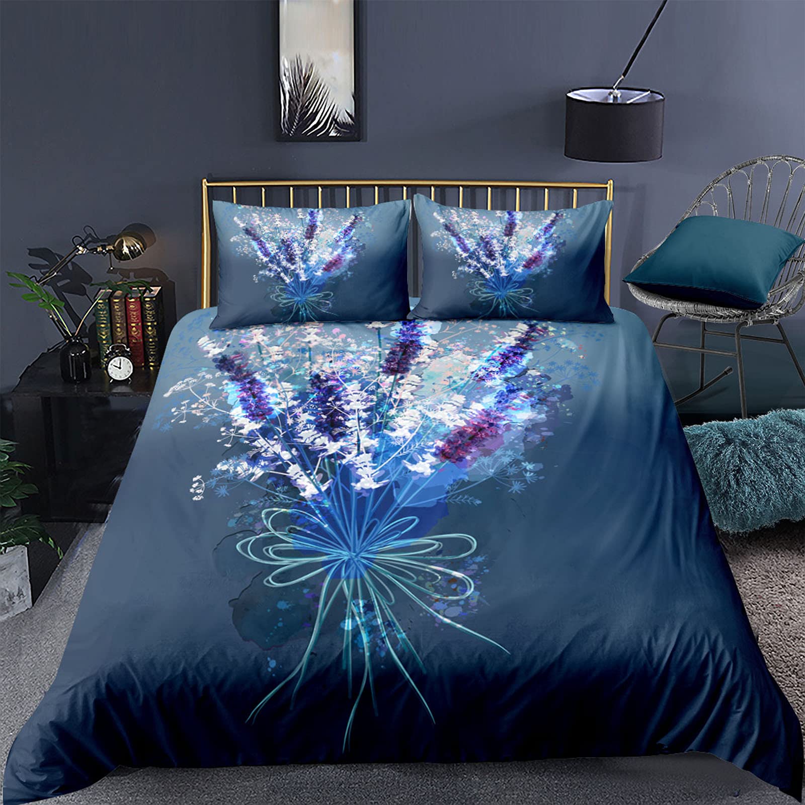 Housse de couette plante lavande 220x240 pour créer une chambre cocooning