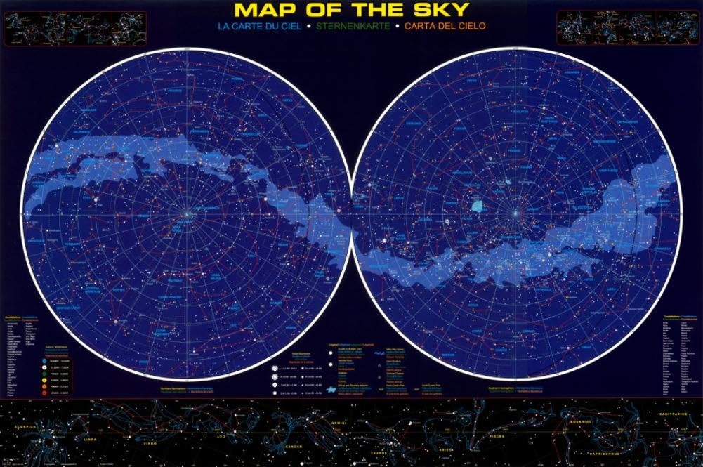 Barewalls Map of The Sky Poster 24 x 36