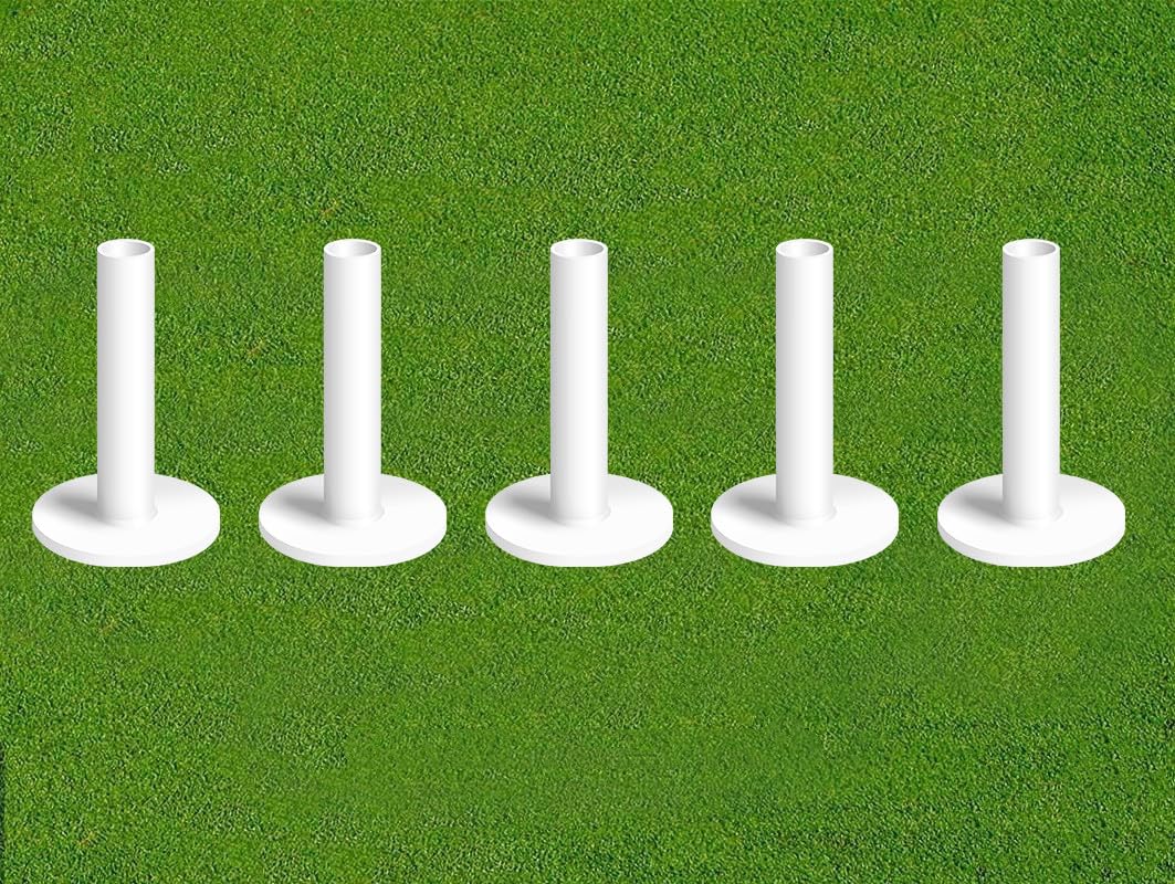 FINGER TEN Golf Rubber Tees for Driving Range Mats Value 5 Pack, Mixed Size or 5 Same Size Durable for Practice Mat Top Holder fit Indoor Outdoor (White 5 Pack All 3.75'')