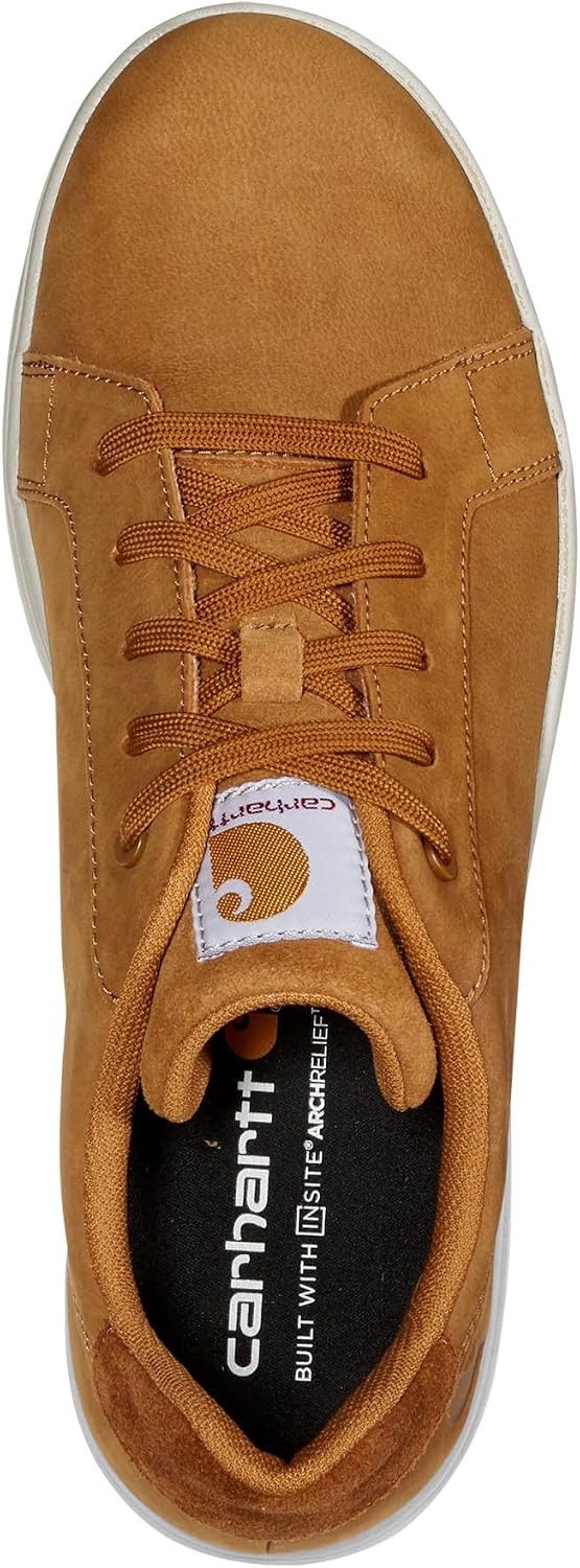 Carhartt Detroit Leather Sneakers for Men - Comfortable Shoes for Men with Wide Toe Box, Comfort Footbed and Midsole, and Slip-Resistant Outsole