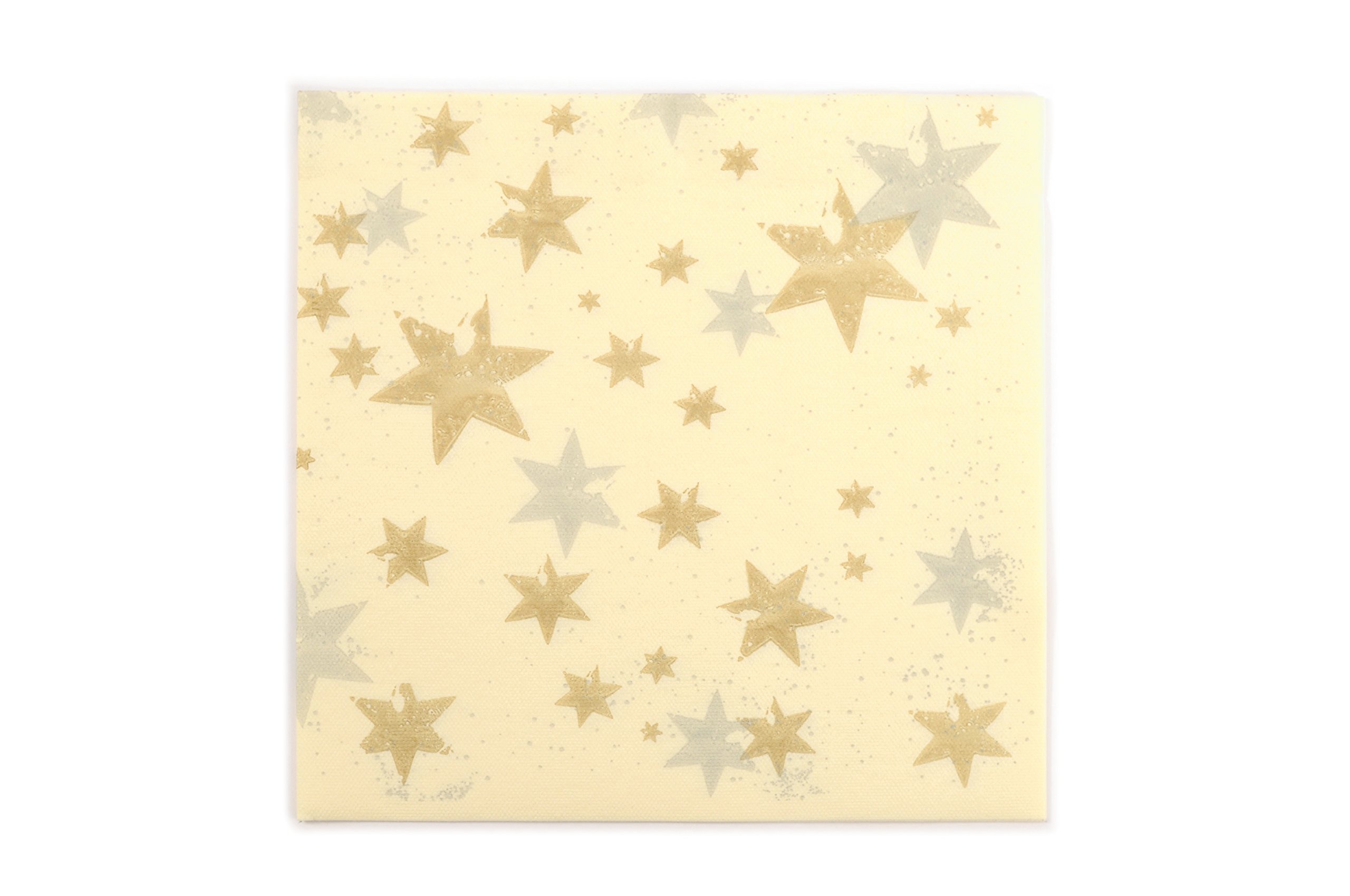 Airlaid serwetki zimowe motywy tkaninowe 40 x 40 cm 50 sztuk w opakowaniu wysokiej jakości materiał wygląd na adwent zima Sylwester Boże Narodzenie impreza Boże Narodzenie (szampan z gwiazdkami, 400)