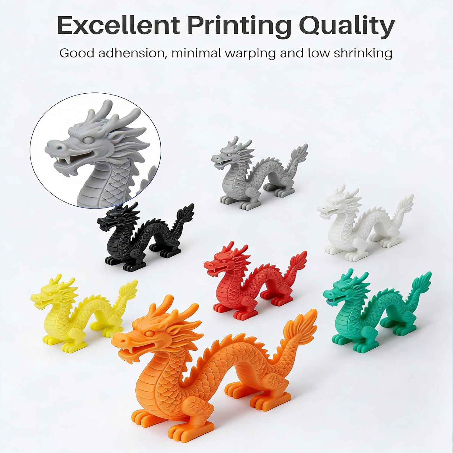PLA 3D Printer Filament 1.75mm 1KG, Enhanced Toughness, High Precision, Low Warping, 1.75mm, Accuracy +/- 0.02mm, 1kg Spool(2.2lbs) Fit Most FDM 3D Printers-Set (Silver)