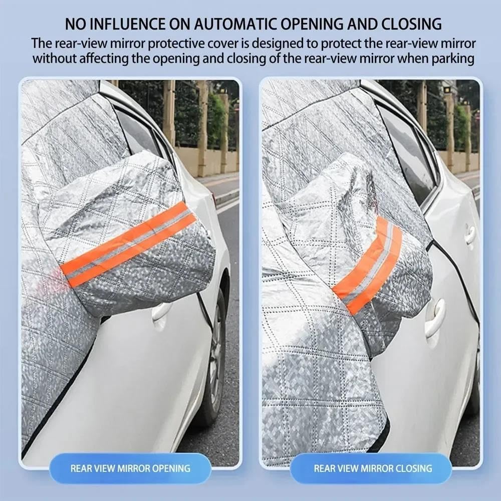 Couverture De Neige Universelle Extra Large pour Pare-Brise Voiture, Protection Tout Compris, Anti-Neige, Anti-Gel, Pare-Soleil Hiver Bâche Voiture