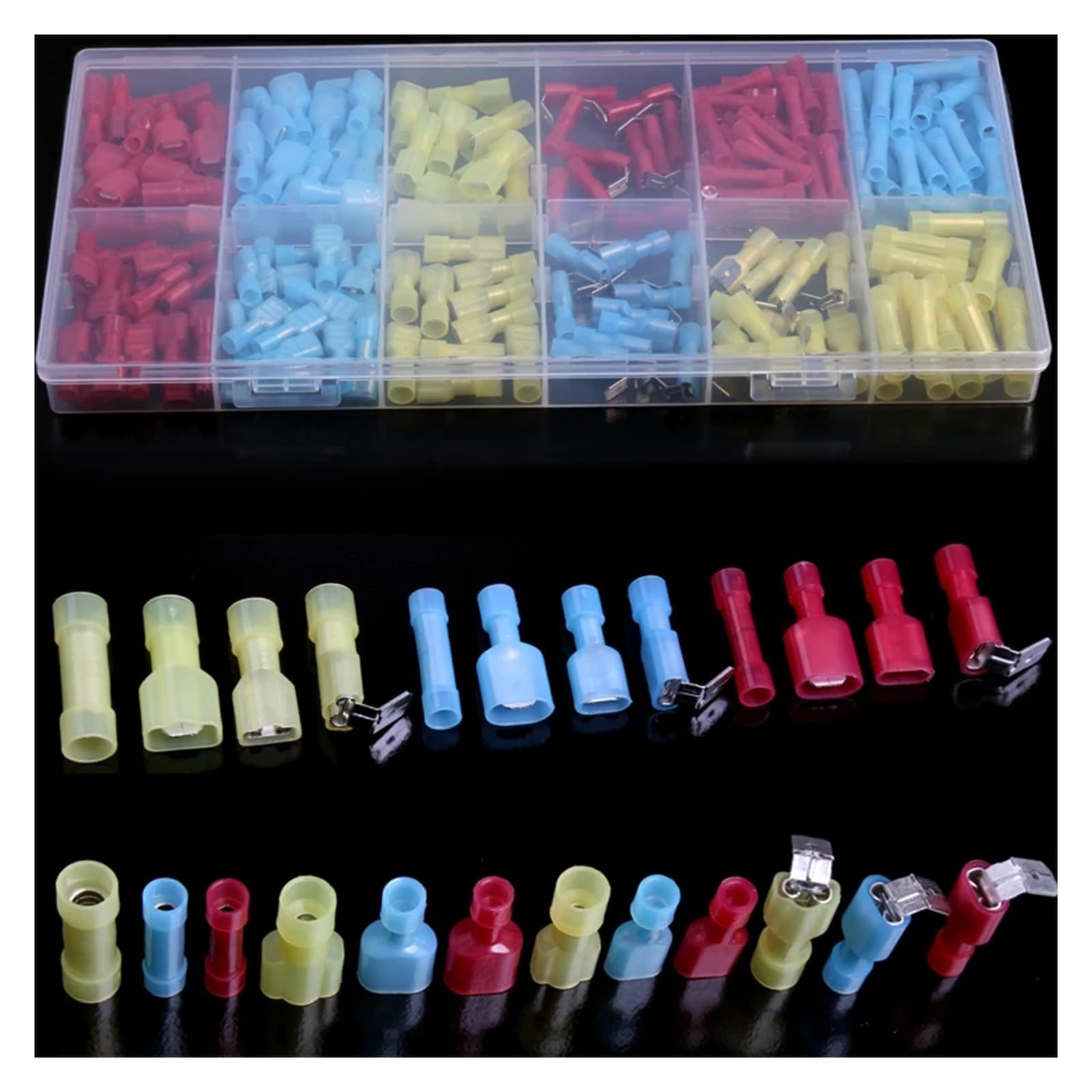 UYCUODLUY 100Pcs Assorted Insulated Crimp Wire Connector Cable Terminals Electrical Connector 26-10 AWG