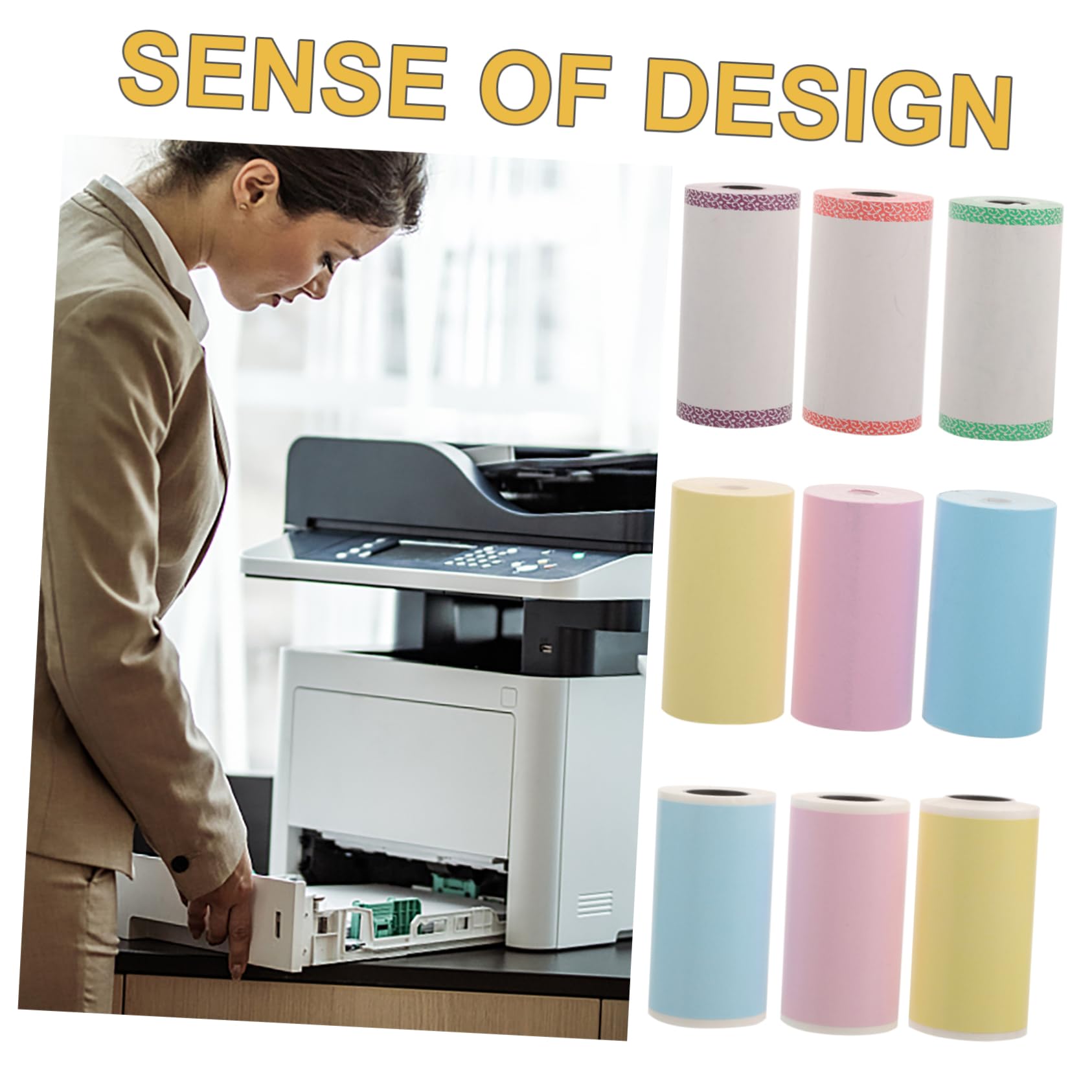 HOMSFOU 5 Set Etichette Termiche Autoadesive Per Stampante Mini Resistente All E Facile Applicare Etichette Matte Per Organizzazione E Chiara 9 * 5