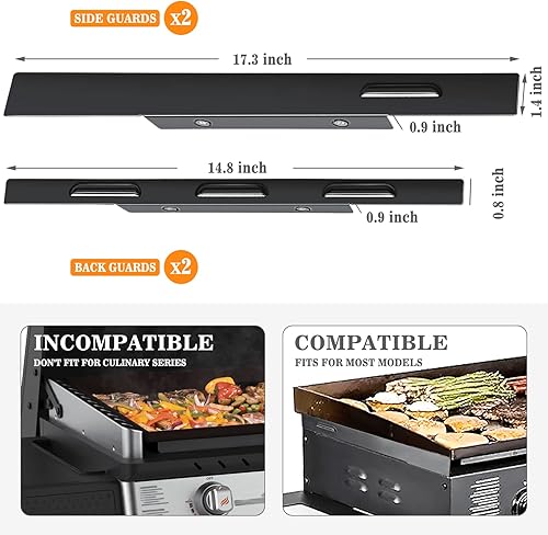 Miniatura 3 de Grisun Protectores de viento para plancha Blackstone de 36 pulgadas, acero inoxidable y acero recubierto de polvo, protectores magnéticos para