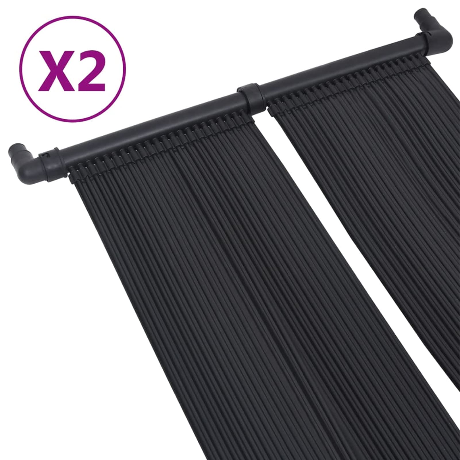 Kavolet Set di 2 tappetini solari per piscina 310 x 80 cm, pannelli solari, pannello solare per piscine fino a 12.000 l, capacità di acqua, collettori compatti per riscaldamento dell'acqua calda