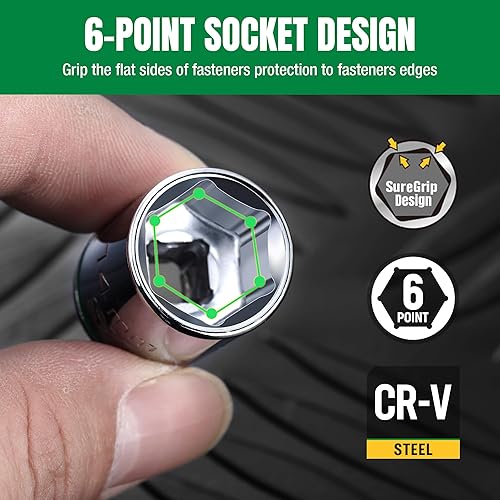 Miniatura 4 de SK Juego de llaves de vaso de 14", enchufes métricos, 13 piezas 0.157-0.551 in, acabado SuperKrome, construcción Preminum CR-V, con organizador de