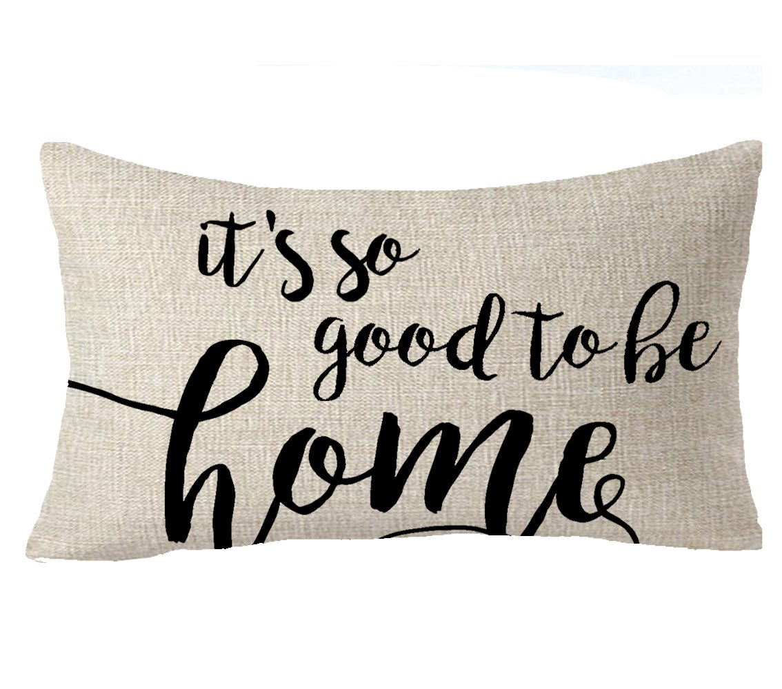 FELENIW Best Blessing to Family It's So Good to Be Home Throw Pillow Cover Cushion Case Cotton Linen Material Decorative Lumbar 12" x 20'' inches