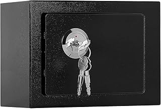 6,4L Feuer- und Wasserdichter Möbeltresor – Sicherheitsstufe mit Doppelbartschloss, Stabiler Stahl-Safe in Schwarz – Ideal als Dokumententresor oder Wand-Safe für Zuhause & Büro