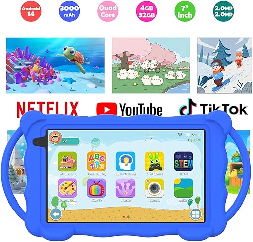 Miniatura 2 de Nyxolaria Tableta infantil de 7 pulgadas para niños, Tableta de aprendizaje para niños de 32 GB ROM con estuche protector, aplicaciones educativas
