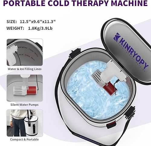 Miniatura 8 de Máquina de terapia de frío con temporizador programable, máquina de hielo portátil para rodilla después de la cirugía, sistema de recuperación de