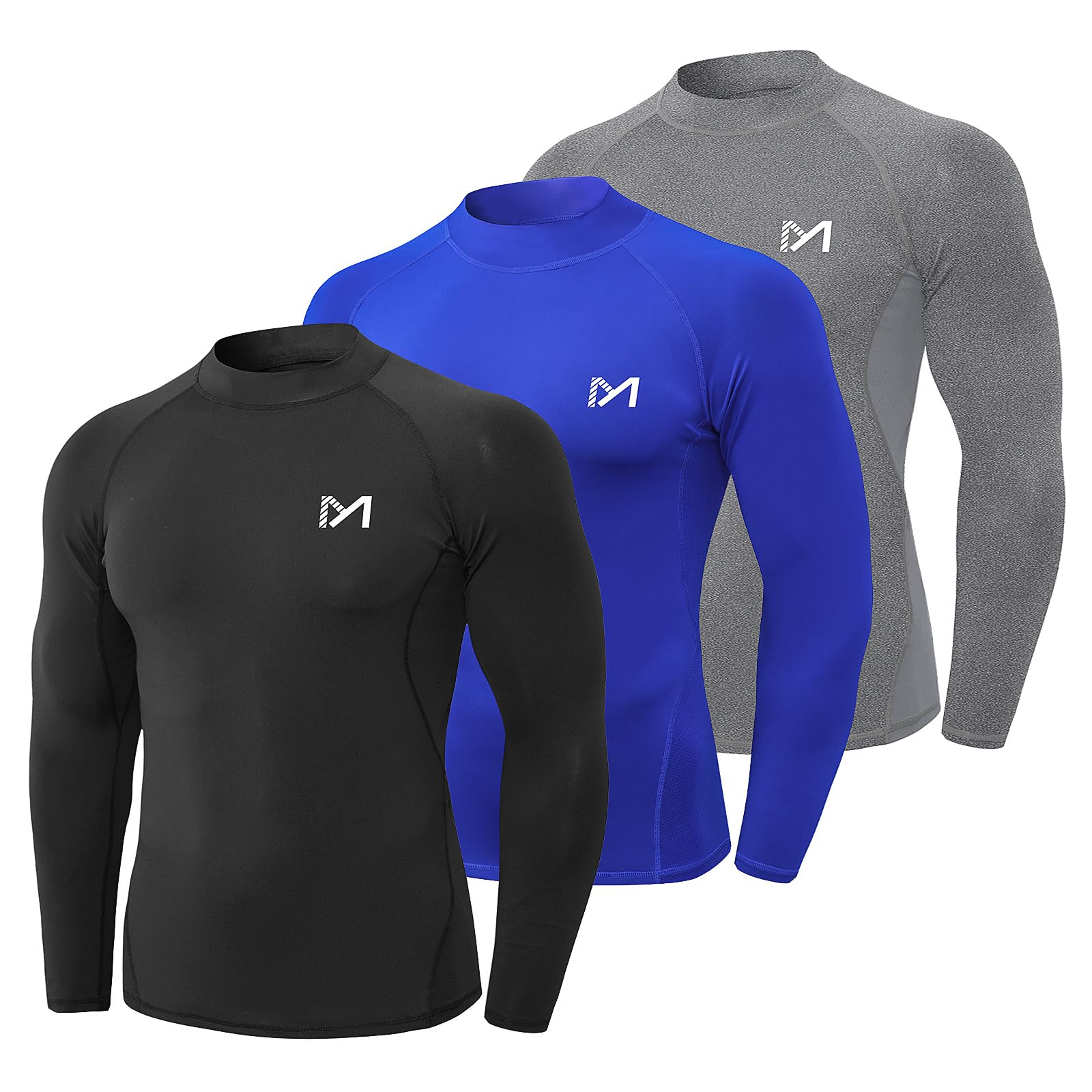 MEETYOO Maglietta Compressione Uomo, Uomo Maglie Maniche Lunghe T Shirt Sportiva per Corsa Ciclismo Fitness