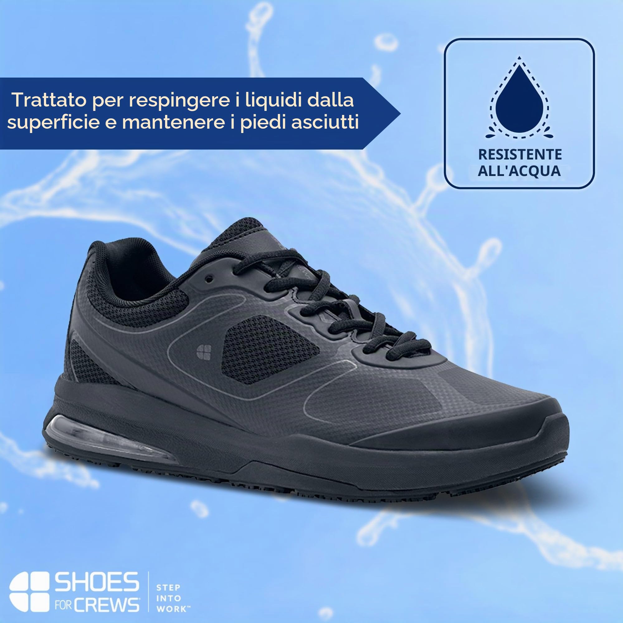 Shoes for Crews Evolution II Trainer da Uomo, Antiscivolo, Comodo | Traspiranti, idrorepellenti, talloni imbottiti, solette rimovibili, antiscivolo per ristorazione, sanità e retail