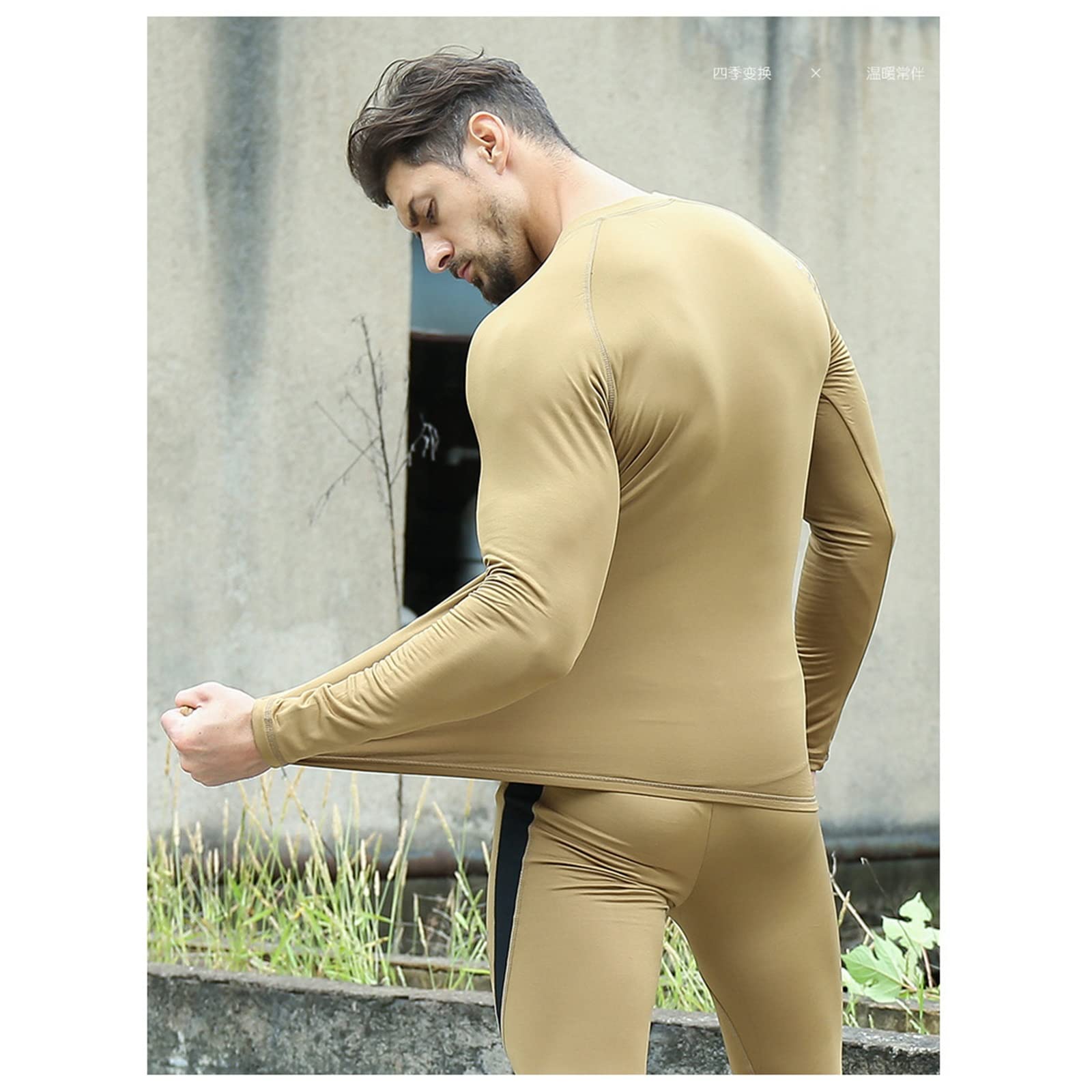 Mężczyźni Thermal Underwear Set, Men Outdoor Sports Function Breathable Training Cycling Thermo Underwear Long Johns, dla ekstremalnie zimnej pogody