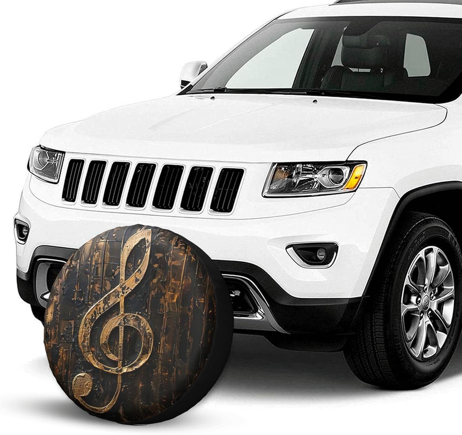 Music Symbol Print Tire Cover Universal Spare Wheel for Trailer Rv SUV Truck Camper Travel Accessories