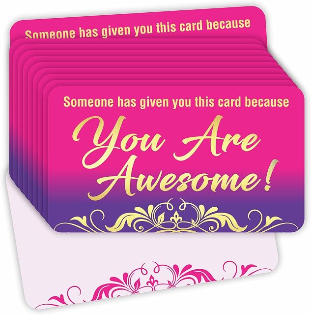 PARTH iMPEX You are Awesome Cards - (Pack of 100) Gold Foil Stamping 3.5" x 2" Appreciation Kindness Matters Card for Teachers Employees Coworker Staff