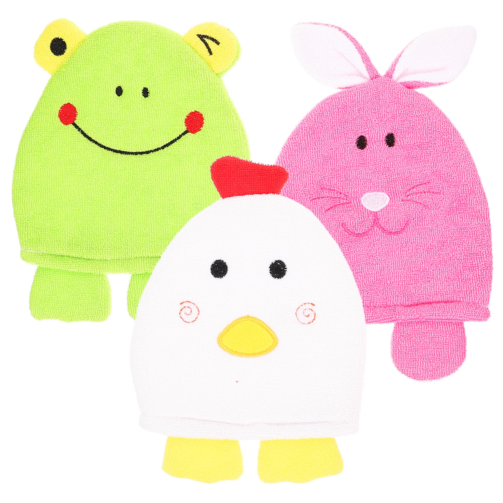 Beaupretty 9 Piezas accesorios de baño manopla baño esponja baño guante de baño para niños pequeños guante exfoliante Guantes manopla exfoliante suministros de limpieza de la piel conejito