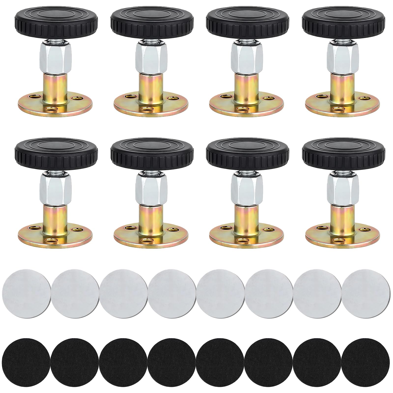 Tel Charme * 8 PCS Furniture Leveling Feet, 50-65mm Height Adjustable Legs with Screw & Adhesive, Heavy Duty Adjustable Furniture Feet for Sofa, Bed, Table, Cabinet, Desk