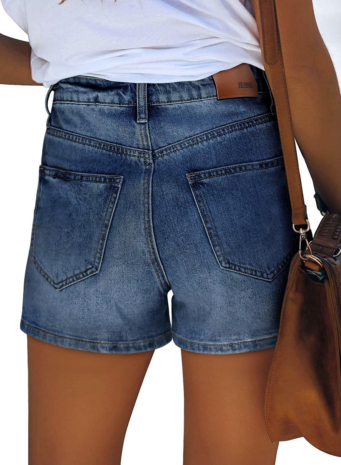 Jean Shorts Womens High Waisted Summer Casual Stretchy Denim Hot Short with Pockets - Image 3