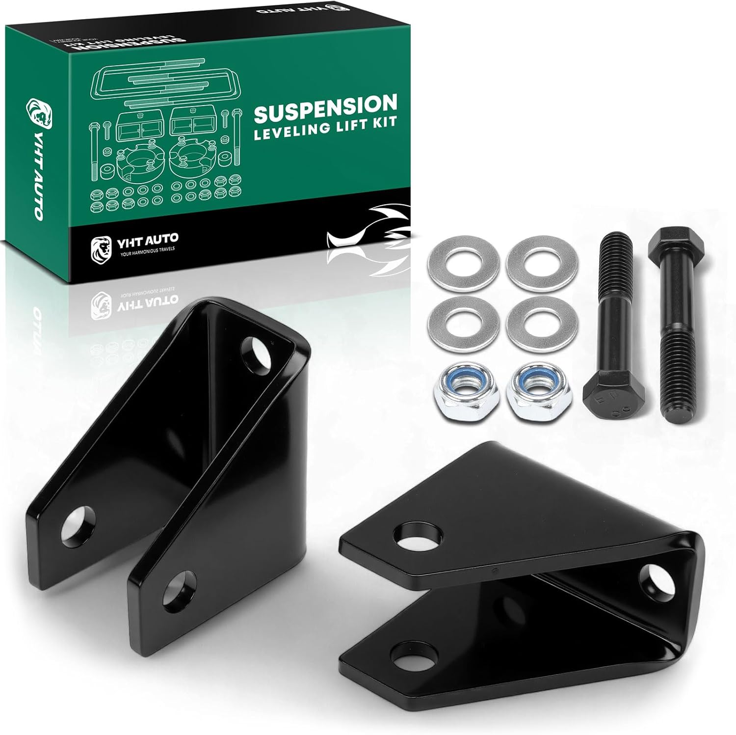 YHTAUTO 1 Inch-3 Inch Front Leveling Lift Kit Compatible with Chevrolet Silverado 2500 HD/3500 HD & GMC Sierra 1500 HD/2500 HD/3500 HD, Shock Extenders Suspension Leveling Kit w/Hardware Kit Set of 2