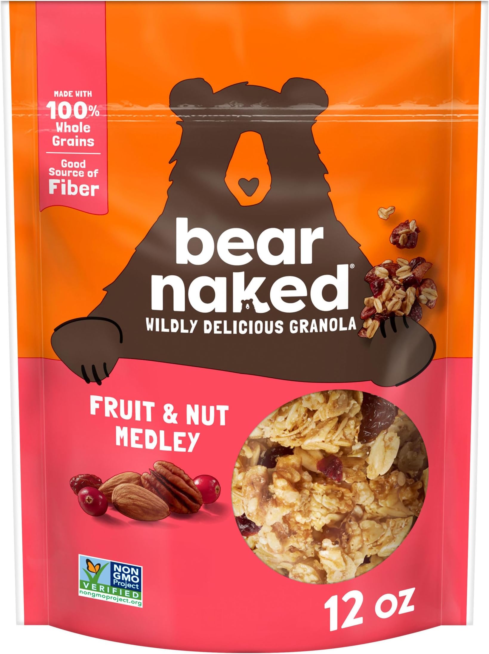 Bear Naked Granola Cereal, Breakfast Snacks, Fruit and Nut, 12oz Bag (1 Bag)