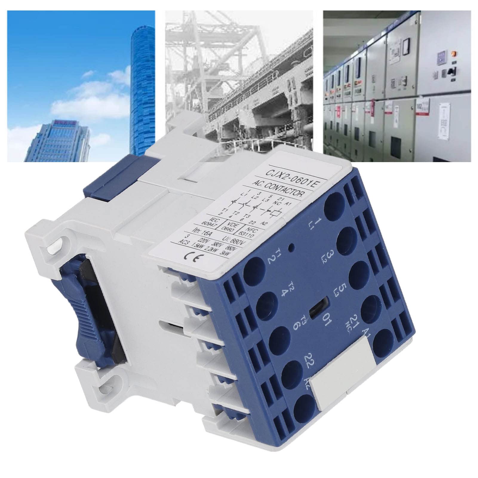 Relais de Remplacement 3 Pôles 220V pour Contacteur Industriel Triphasé - Relais de Puissance pour Distribution Électrique