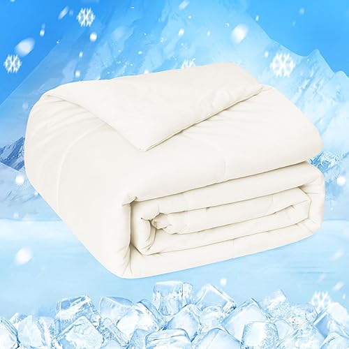 HOMFINE Edredón refrescante para personas que duermen con calor, ambos lados Q-Max > 0.45 de fibra de enfriamiento Arc-Chill para todas las