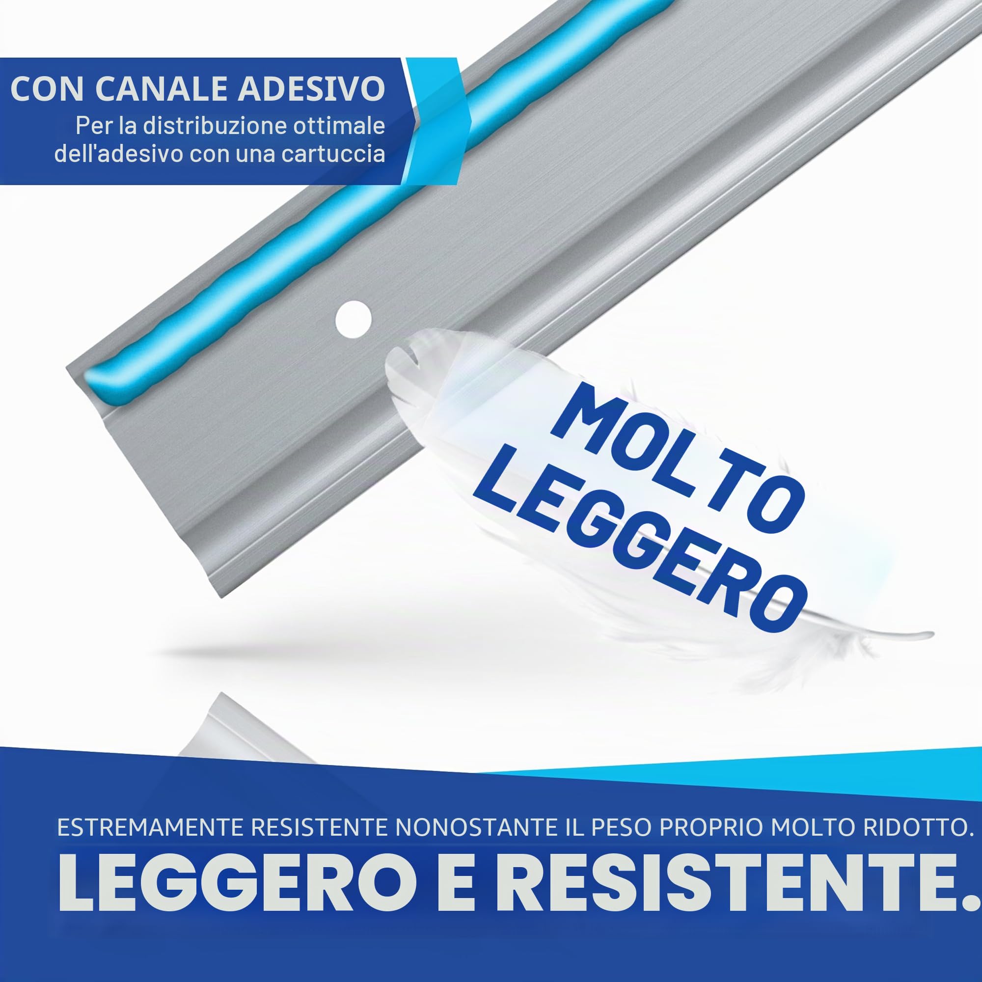 NTG 4 Pezzi Guida Aerea a Forma semicircolare in 2m + 20 Pezzi Raccordo Singolo + 8 Pezzi Tappo terminale in Set con Fori in Alluminio | anodizzato | 1975mm | Fissaggio del carico per Camion e Camper