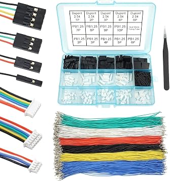 PB1.25 to Dupont 2.54mm Connectors and Cables Kit Compatible with Molex PicoBlade 1.25mm Pitch Connectors 20cm Wires