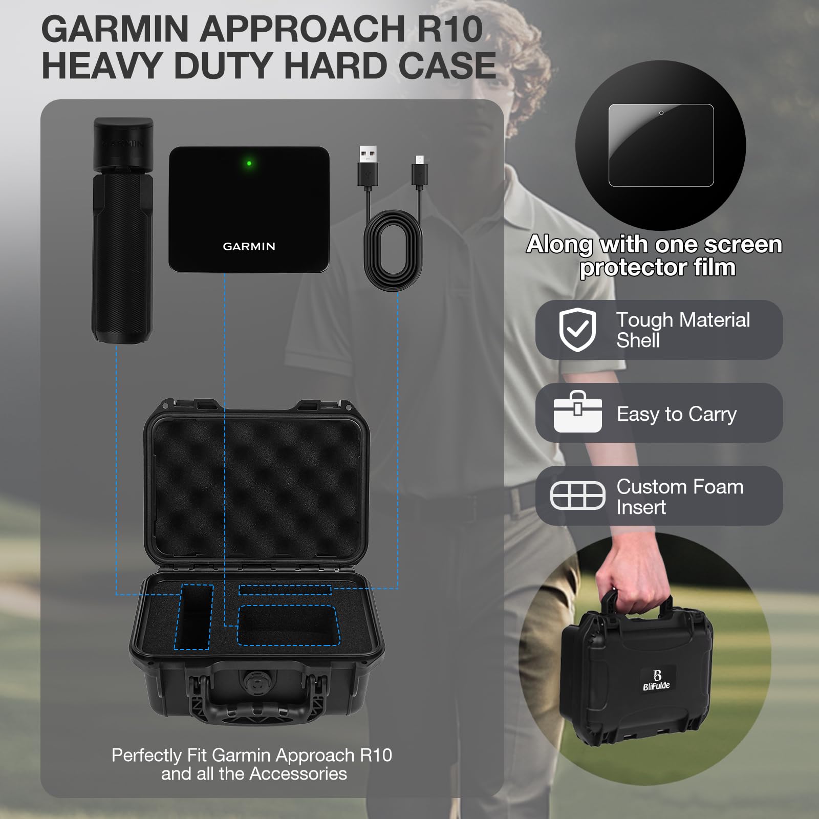 Amazon.co.jp: BliFulde 高耐久ハードケース Garmin Approach R10対応