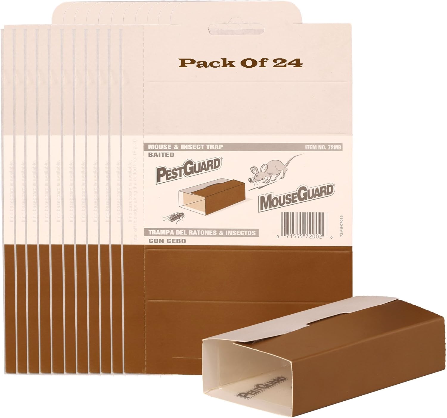 Pack of 24 Mouse Mice Insect Lizard Snake Cockroaches Cricket Scorpions Catchers Sticky Glue Board Traps Baited Attractant Scented, Professional Strength Trap, Indoor, Non-Toxic, Non Poisonous.