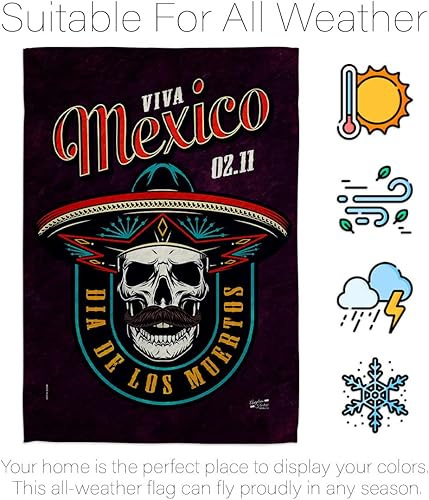 Miniatura 6 de Dia De Los Muertos Bandera Americana para Exteriores Paquete de Cartel de Césped Jardín Exterior Póster de Pared para Puerta Tumba Tapiz Decoración