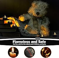 Vista 6 de KOABY Paquete de 12 luces de té sin llama de luz amarilla cálida que no parpadean, base negra, duran más de 100 horas, velas de té a