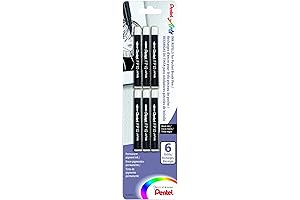 Pentel Pocket Brush Pen Black Ink Refills - Pack of 6