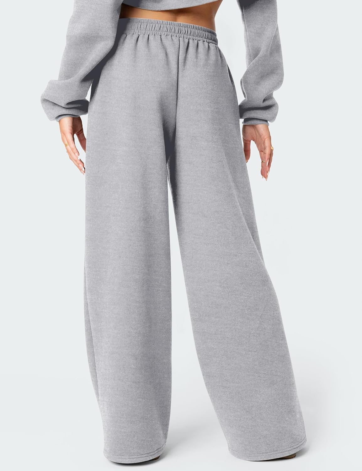 LOMON Wide Leg Sweatpants Women Fleece Sweat Pants Fall Spring Clothes 2026 Teen Girl Baggy Jogger Sweatpant with Pockets - Image 3