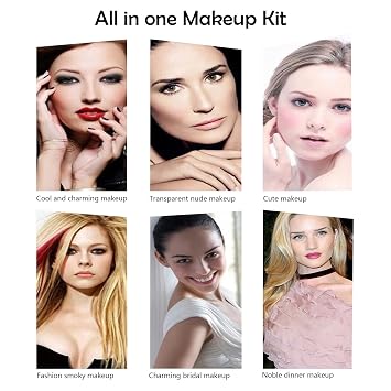 All-in-One Makeup Kit for Women Full Kit, 49 Colors Makeup Set Cosmetic Starter Beauty Include 12pcs Brush Set, Eyeshadow, Lip Gloss, Blusher, Contour Powder, Mirror, Easy to Carry