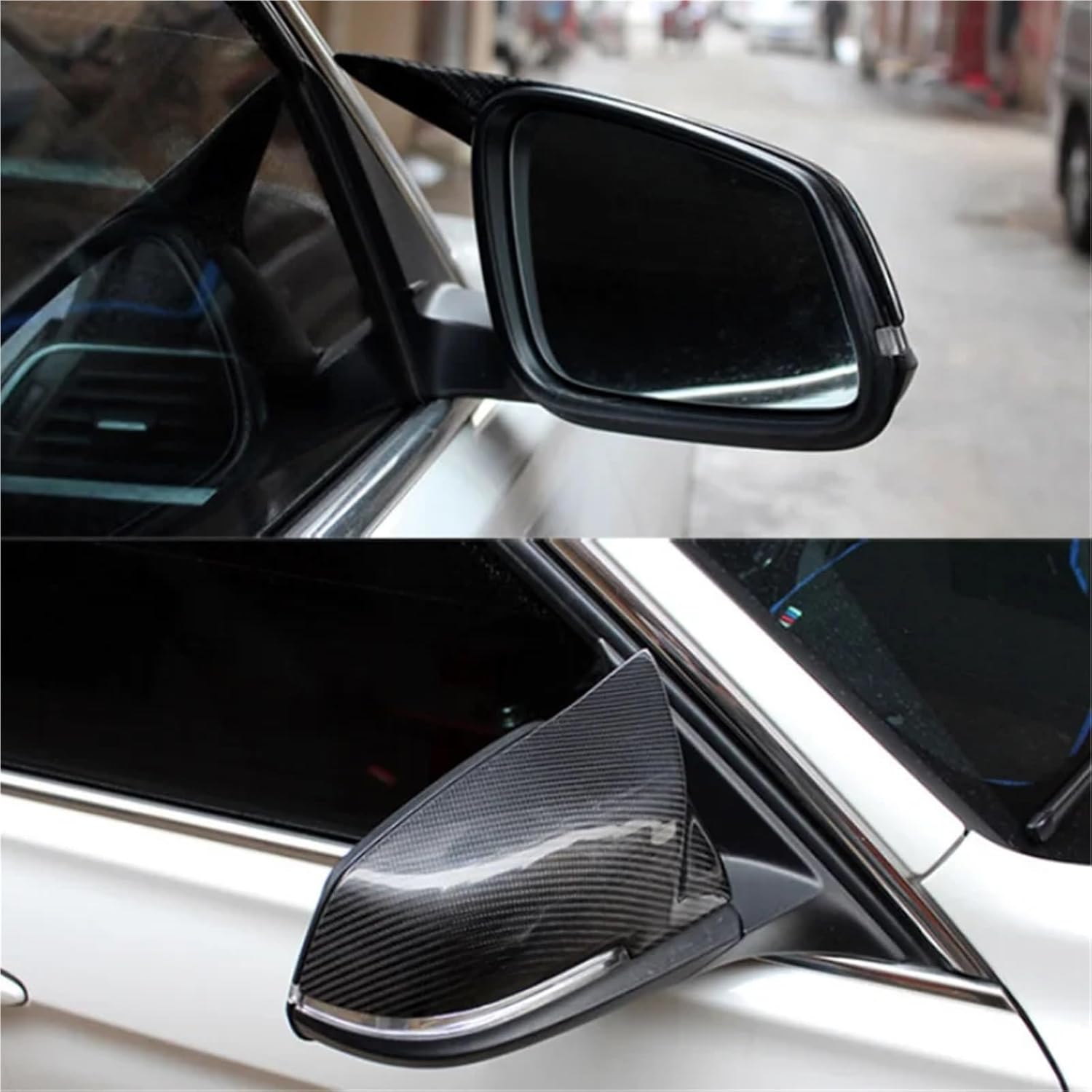 カーアクセサリー バックミラーハウジング カーボンファイバーパターン BMW F30 F32 51167292745 5116729