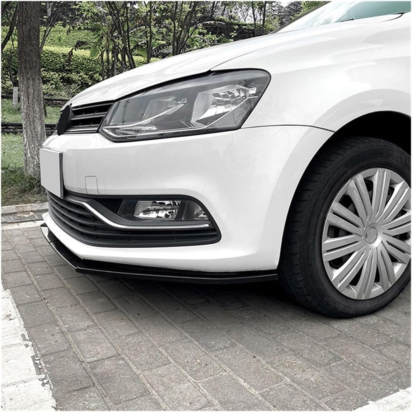 自動車フロントバンパーリップスプリッターディフューザーボディキット VW ポロ 6R 6C 2009-2017 用スポイラーバンパー