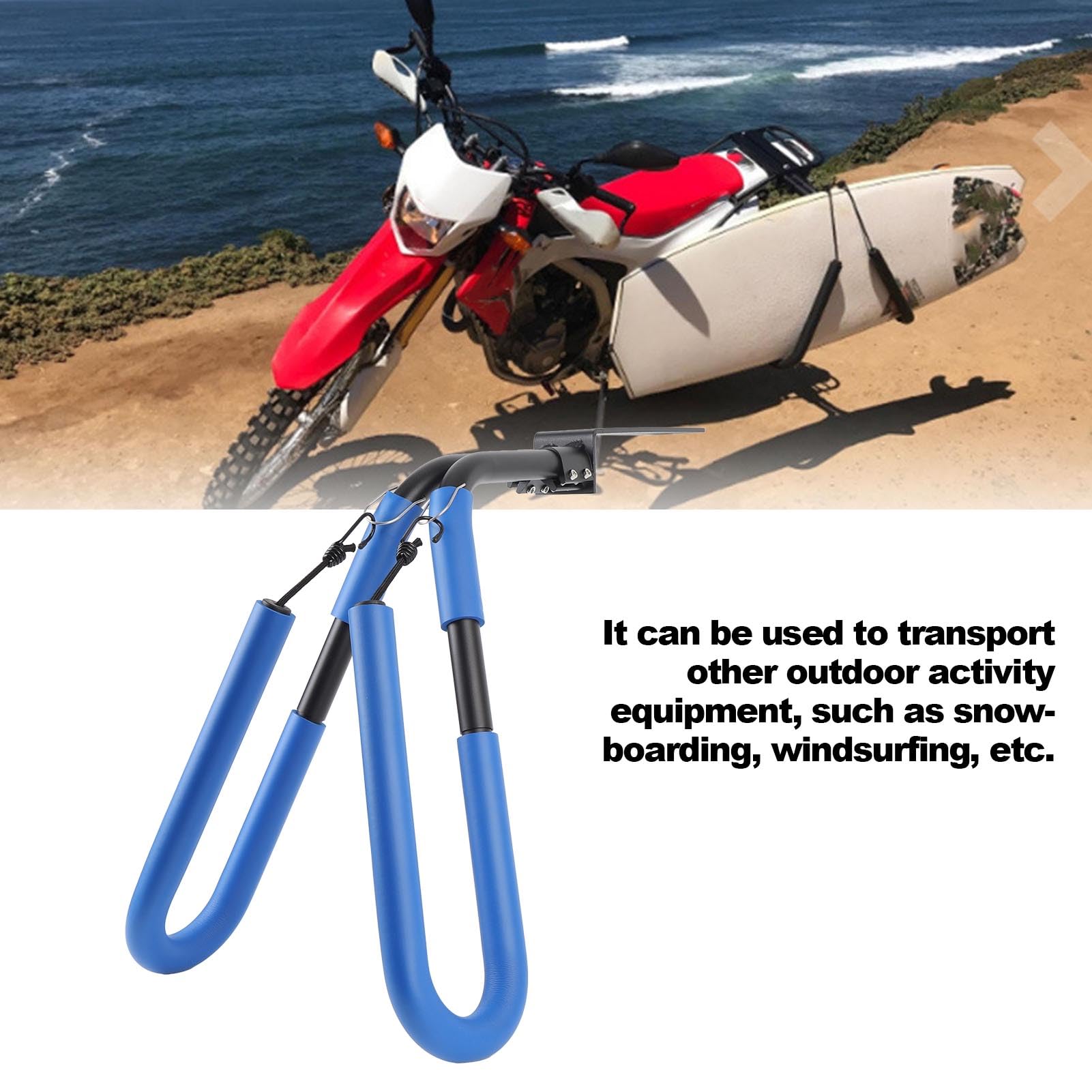 Luocute Surf Board Board Bike Rack, 3.1 X 22,8 X 8,7in Surfbooter Cancellatura per Bici Portatile Portatile Strumenti per Moto per Moto per Moto per Moto per Sportivi All'aperto