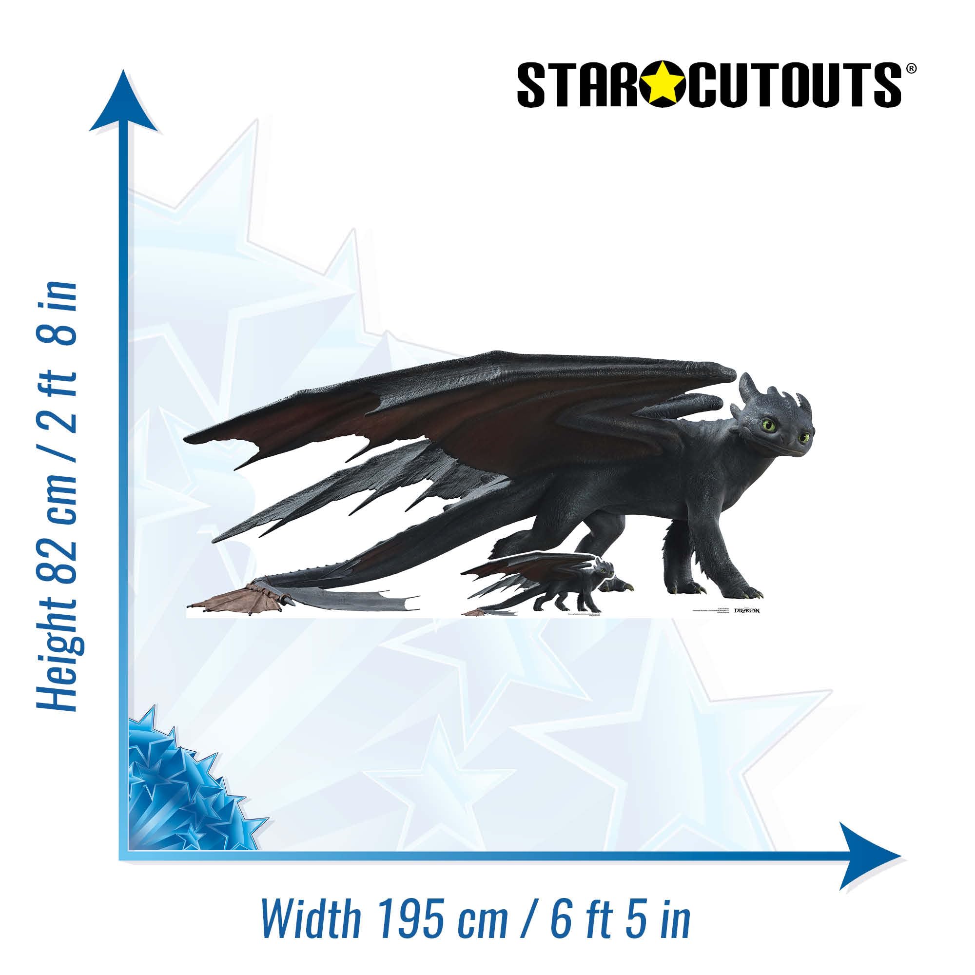 Star Cutouts SC4721 Découpe en Carton Motif Dragon sans Dents Hauteur 82 cm Produit Officiel Décoration de fête d'anniversaire