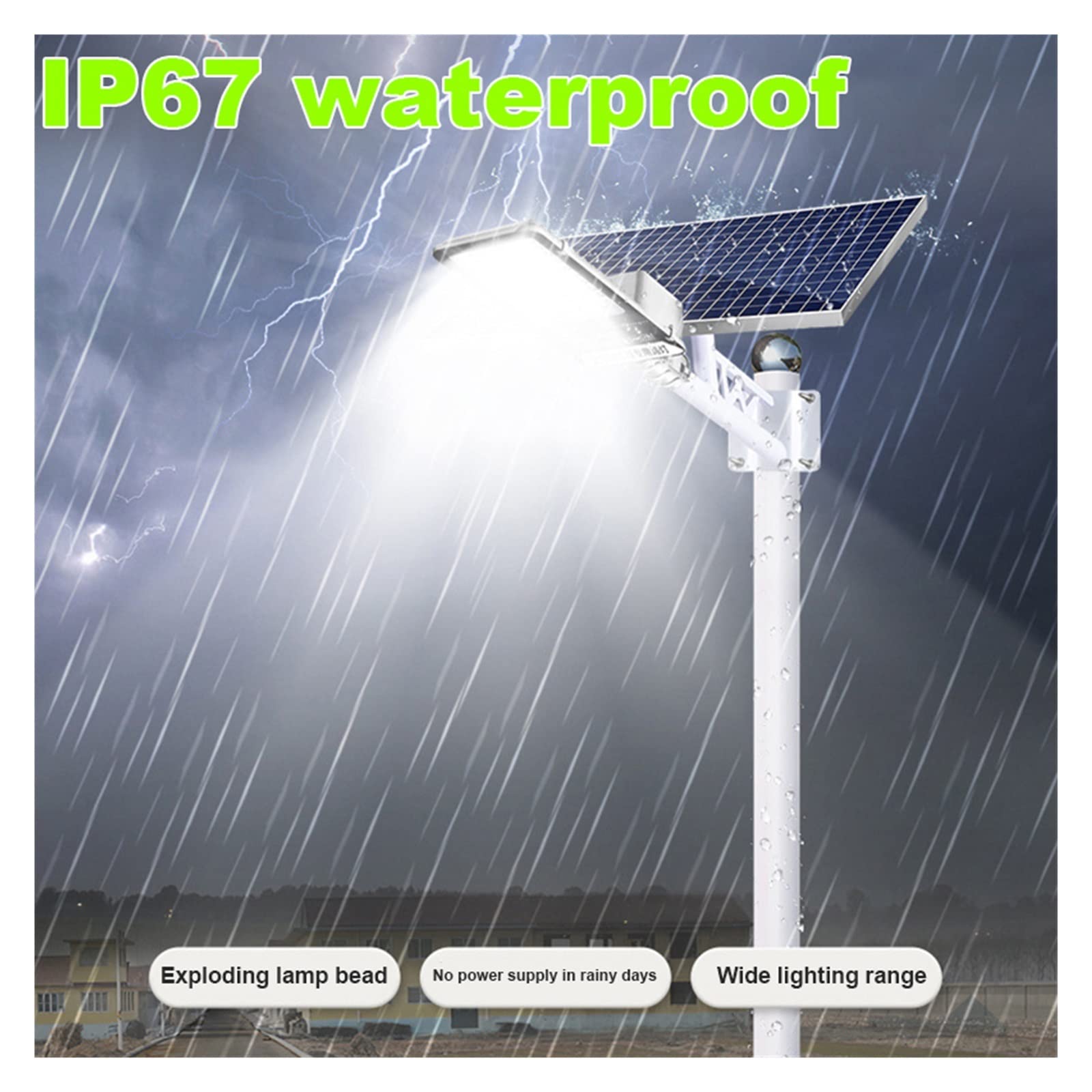 Lampy Solarne Zewnątrz, 500000LM Led Solar Light Outdoor Garden Aluminiowa słoneczna lampa uliczna z pilotem IP65 Solar Kinkiet,Do ogrodu, ulicy, werandy(1000w)