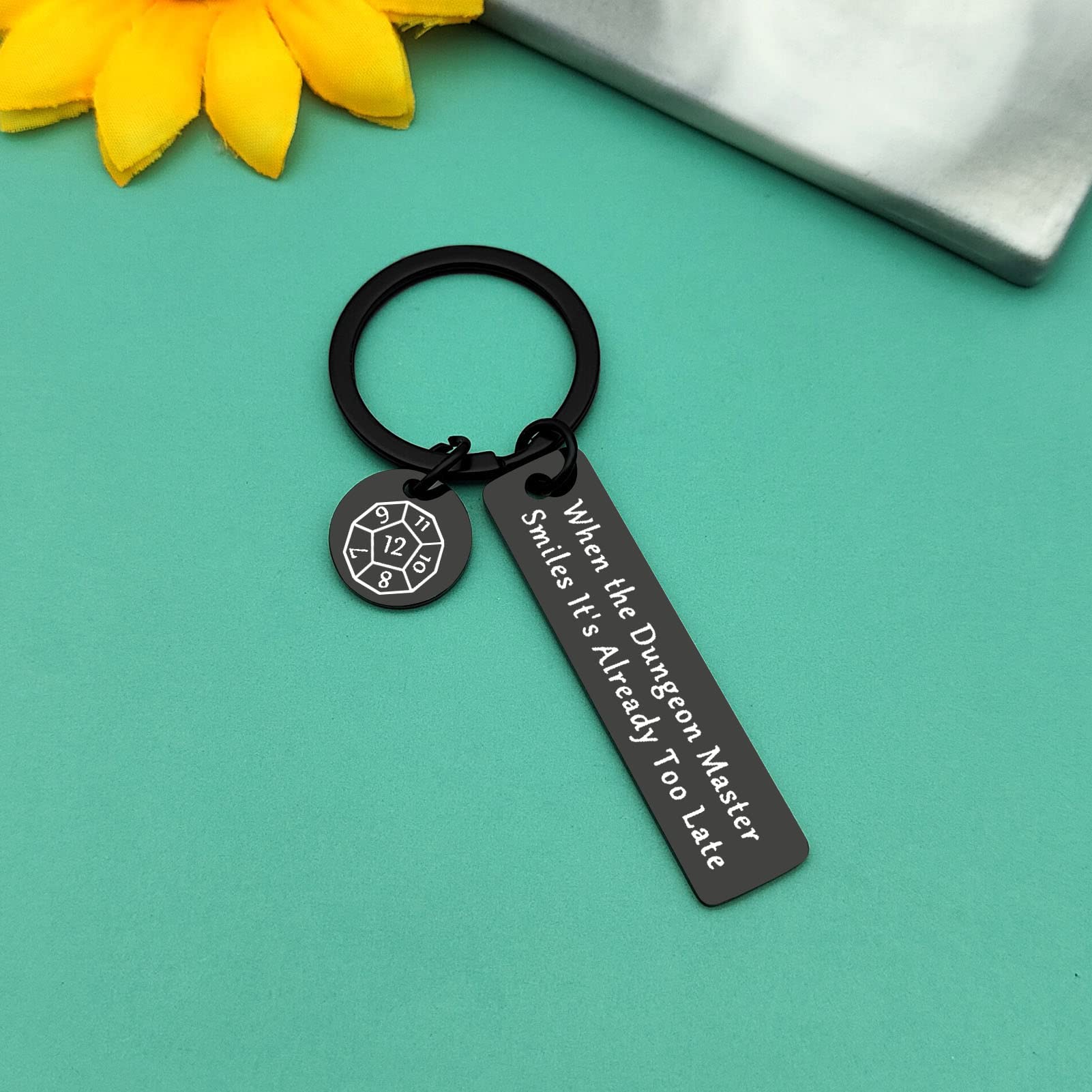 Dungeons and Dragons Keychain Gift DM Gifts RPG Gift Dice Key Chain Jewelry Gift for Gamer Keyring Gift for Dungeon Masters Fans Graduation Birthday Gift for Son Best Friend Sister Boyfriend