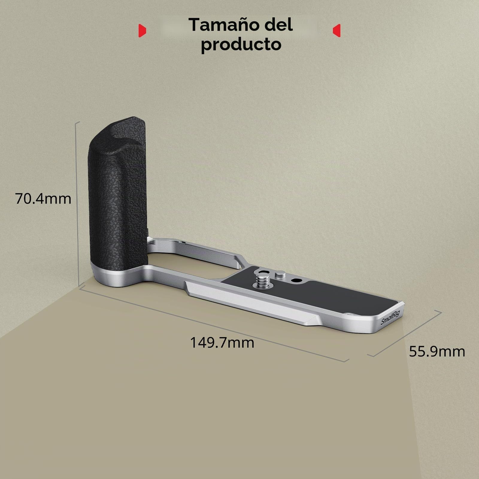 SMALLRIG Empuñadura en L de Silicona para Nikon Z f con Placa QR para Arca, Agujero para Correa y Roscas 1/4"-20 para Trípodes (Silicona Negro) - 5706