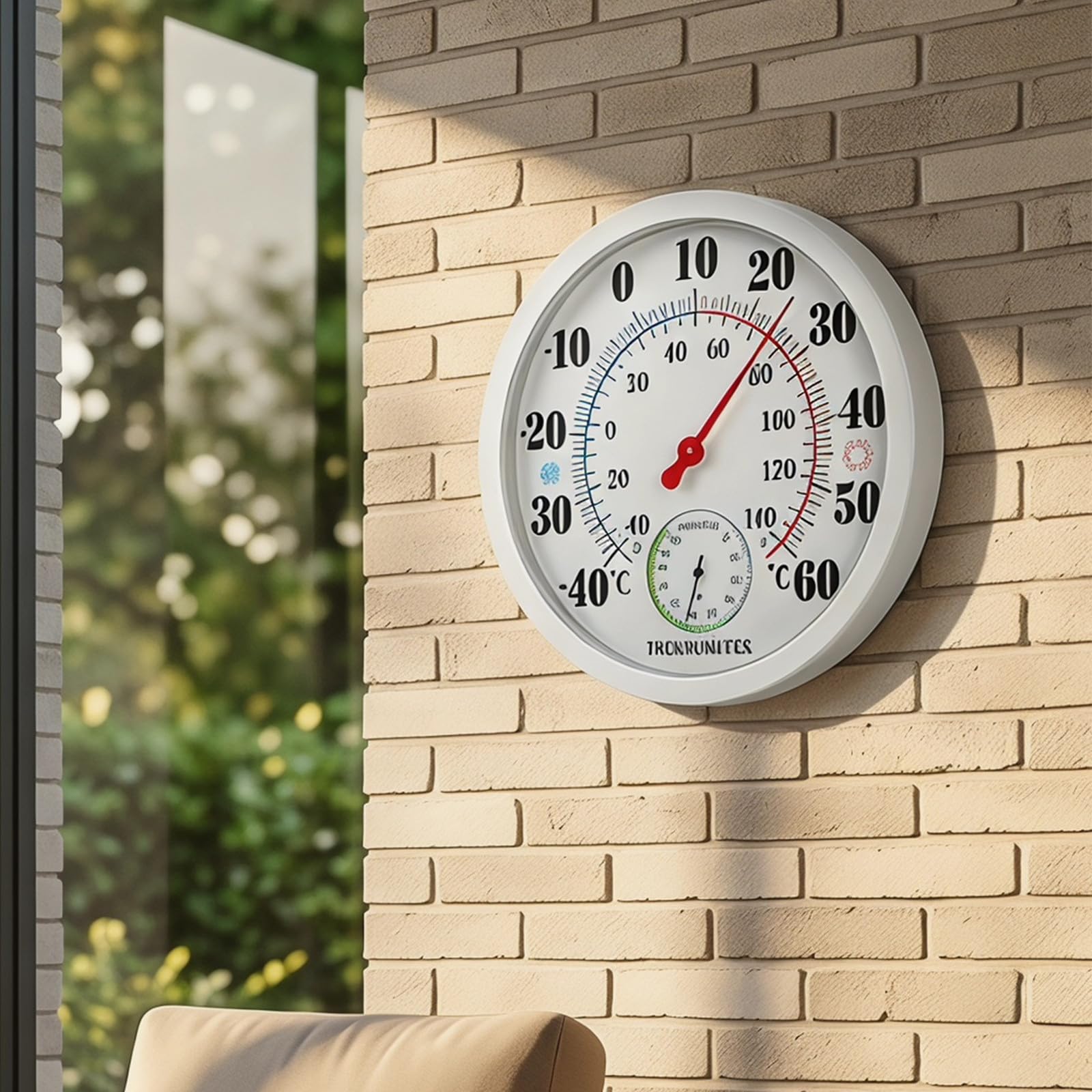 Operitacx Termómetro de Pared y Higrómetro para Interior Monitor Preciso de Temperatura y Humedad, Diseño Compacto en Plástico Abs para Hogares y Espacios de Vapor