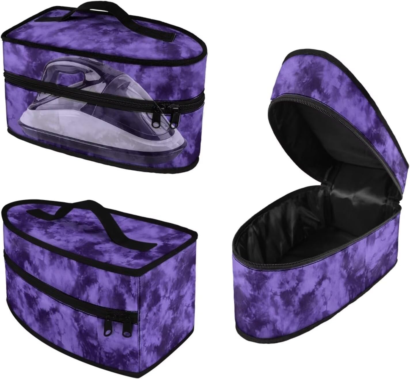 Rchsmod Purple Tie Dye Steam Iron Case Portable Travel Iron Organizer Lightweight Steamer Holder Bag Waterproof & Dustproof Iron Accessories, Case Only